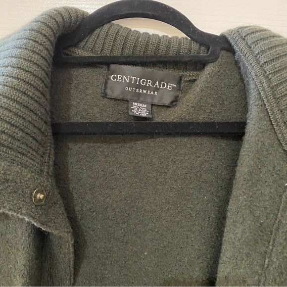 Centigrade Dark Green Wool Cardigan - Picture 2 of 6